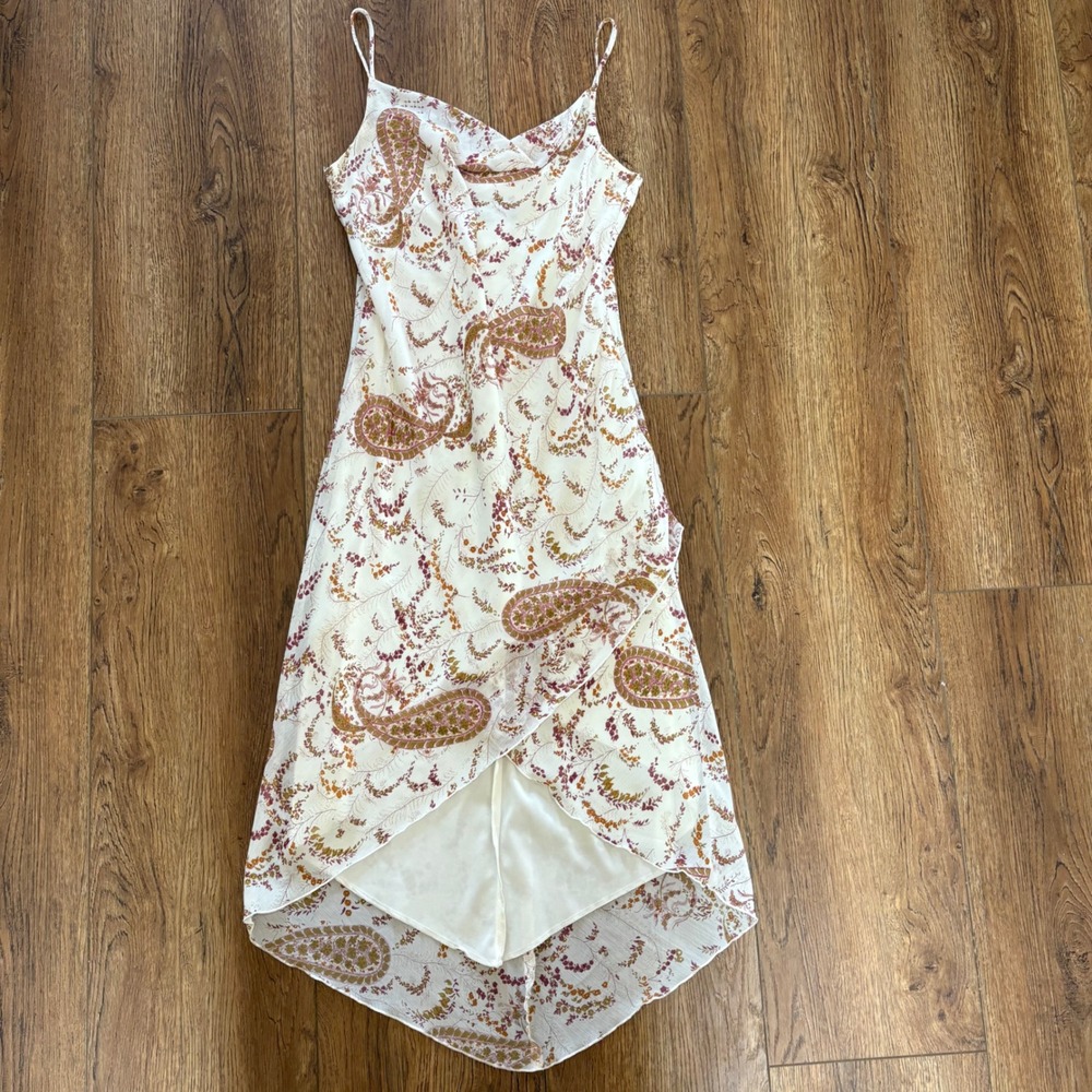 VTG 90s City Triangles Fairycore Floral Cowl Neck Slip Dress Size 11/12 USA Made